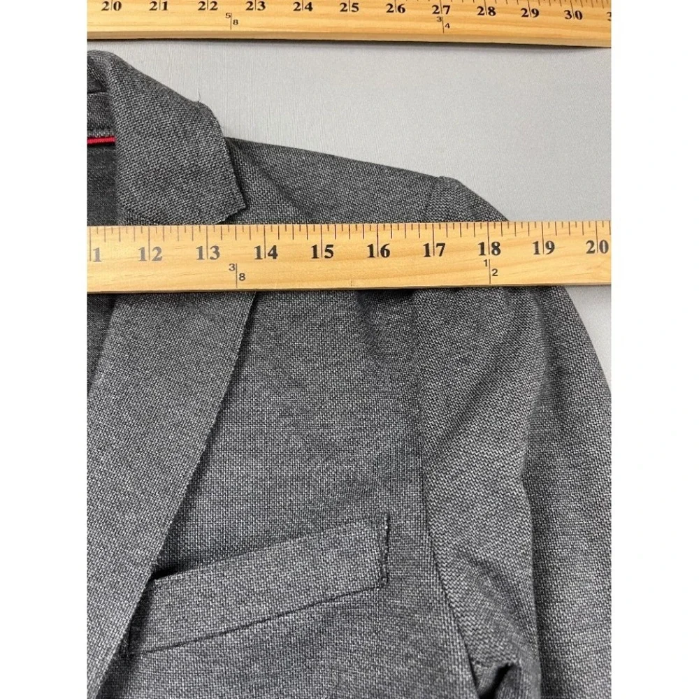 7DIAMONDS Mens Blazer M Crockett Gray Raw‎ Edge Unstructured Sport Coat Jacket